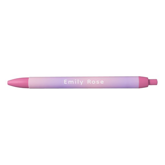 Personalisierter Stift mit Namen | Rosa Lila Farbv (Vorderseite)