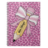 personalisierter Stift mit rosa und weißem Bug Notizblock (Vorderseite)