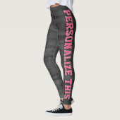 Personalisierter Stil - Grau Texturiert & Chic Pin Leggings (Links)