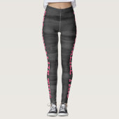 Personalisierter Stil - Grau Texturiert & Chic Pin Leggings (Vorderseite)