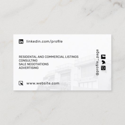 Personalisierter Stil  Visitenkarte (Rückseite)