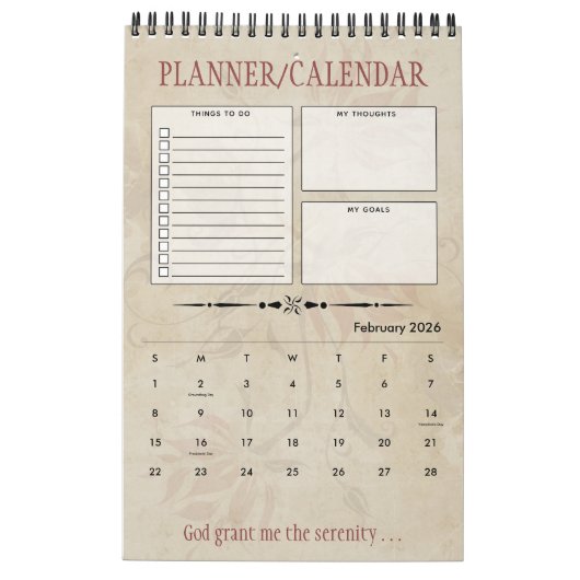 Personalisierter Stille Gebet Erholung Geschenkpla Kalender (Feb 2026)