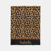 Personalisierter stilvoller Chic-Tierleopard-Druck Fleecedecke (Vorderseite)