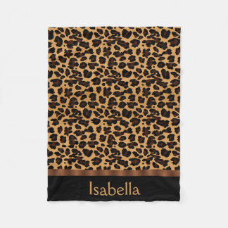 Personalisierter stilvoller Chic-Tierleopard-Druck Fleecedecke