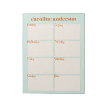 Personalisierter stilvoller Wochenplaner in Aqua M