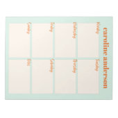 Personalisierter stilvoller Wochenplaner in Aqua M Notizblock (Vorderseite)