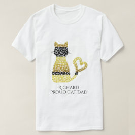 Personalisierter Stolz-Cat-Vater Schwarze Goldkatz T-Shirt