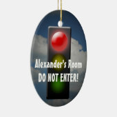 Personalisierter Stopp / Go Door Hanger, Ampel Keramikornament (Rechts)