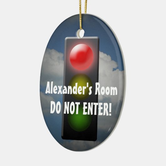 Personalisierter Stopp / Go Door Hanger, Ampel Keramikornament (Links)