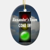 Personalisierter Stopp / Go Door Hanger, Ampel Keramikornament (Hinten)