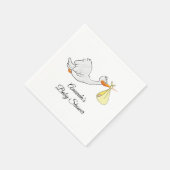 Personalisierter Storch mit gelbem Baby-Bundle Nap Serviette (Ecke)