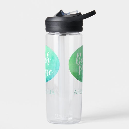 Personalisierter Strand Bitte Aquamarin Aqua Trinkflasche (Links)