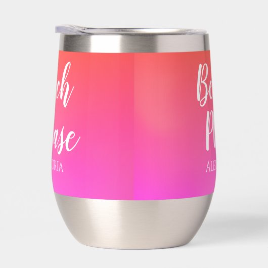 Personalisierter Strand Bitte Orange Pink Ombre (Rechts)