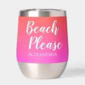 Personalisierter Strand Bitte Orange Pink Ombre (Rückseite)