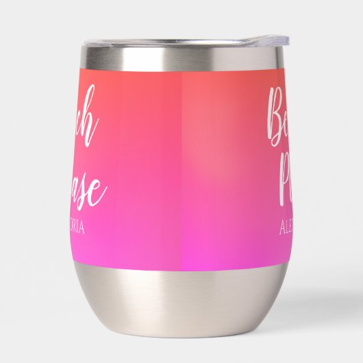 Personalisierter Strand Bitte Orange Pink Ombre (Links)