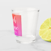 Personalisierter Strand Bitte Orange Rosa Ombre Schnapsglas (Rechts)
