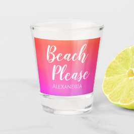 Personalisierter Strand Bitte Orange Rosa Ombre Schnapsglas