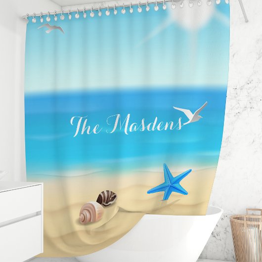 Personalisierter Strand Duschvorhang