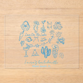 personalisierter Strand Junggesellinnenabschied Lo Acryleinladungen