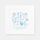 personalisierter Strand Junggesellinnenabschied Lo Serviette (Vorderseite)