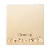 Personalisierter Strand Sand mit Seashells Notizblock (Vorderseite)