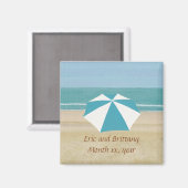 Personalisierter Strand Speichern Sie die Datumsma Magnet (Vorderseite/Rückseite)