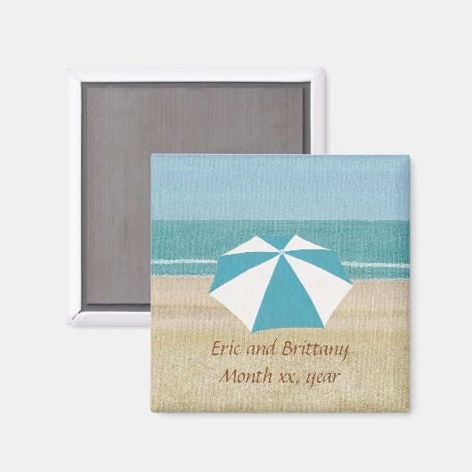 Personalisierter Strand Speichern Sie die Datumsma Magnet (Vorderseite/Rückseite)
