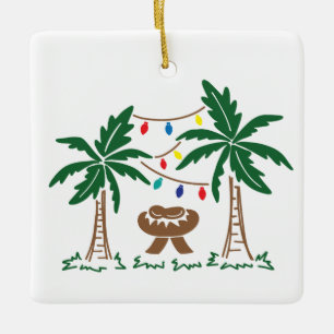 Personalisierter Strand/tropische Geburt Keramikornament