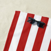Personalisierter Strand von Cabana, rot und weiß g Strandtuch (Beispiel)