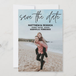 Personalisierter Strand von Foto Save the Date