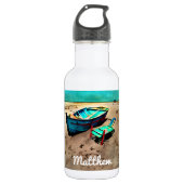 Personalisierter Strandbadevorsitzender Edelstahlflasche (Vorderseite)