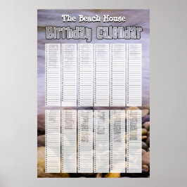Personalisierter Strandnachrichtenkalender Poster