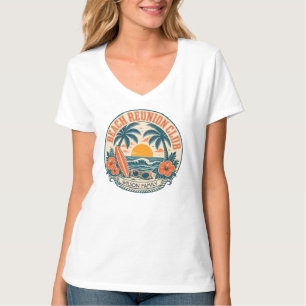 Personalisierter Strandtreffen-Club Retro-Sonnenun T-Shirt