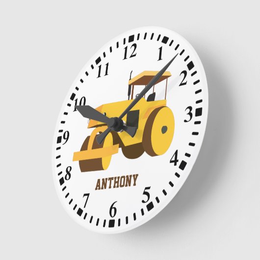 Personalisierter Straßenrollentzug Runde Wanduhr (Winkel)