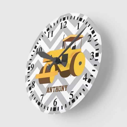 Personalisierter Straßenrollentzug Runde Wanduhr (Winkel)