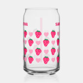 Personalisierter Strawberry & Hearts Mama Mutterta Dosenglas (Links)