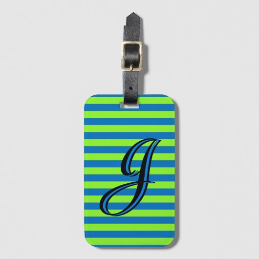 Personalisierter Streifen Gepäckanhänger (Vorderseite Vertikal)