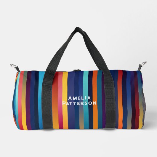 Personalisierter Streifenmuster Duffle Bag (Vorderseite)
