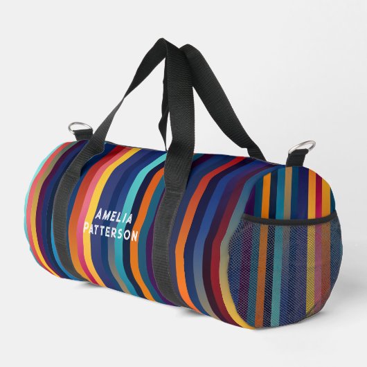 Personalisierter Streifenmuster Duffle Bag (Rechte Ecke)