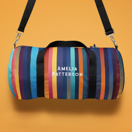 Personalisierter Streifenmuster Duffle Bag