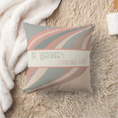 Personalisierter Streifenname Datum modern Kissen (Decke)