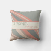 Personalisierter Streifenname Datum modern Kissen (Rückseite)