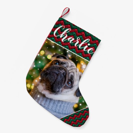 Personalisierter Strick Haustiere Strumpf Kleiner Weihnachtsstrumpf (Vorderansicht (hängend))