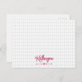 Personalisierter Strick Stitcard, Hot Pink Postkarte (Vorne/Hinten)