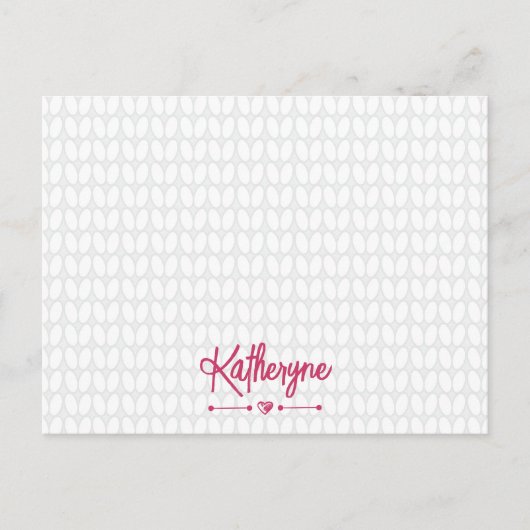 Personalisierter Strick Stitcard, Hot Pink Postkarte (Vorderseite)