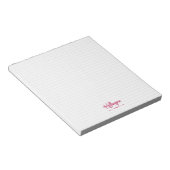 Personalisierter Strick Stitch Notepad in Pink Notizblock (angewinkelt)