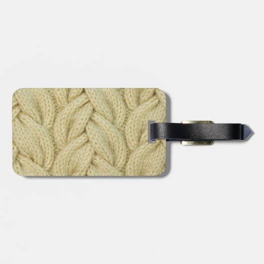 Personalisierter | strickender Muster-Gepäck-Umbau Gepäckanhänger (Rückseite horizontal)