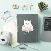 Personalisierter Strickkätzchen-Aufkleber Aufkleber (iPad Hülle)