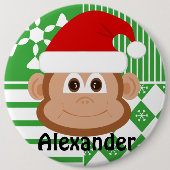 Personalisierter Strumpf des Weihnachtsmannes Button (Vorderseite)