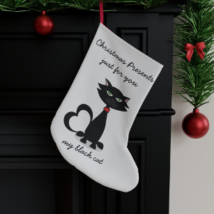 Personalisierter Strumpf für schwarze Katzen Kleiner Weihnachtsstrumpf